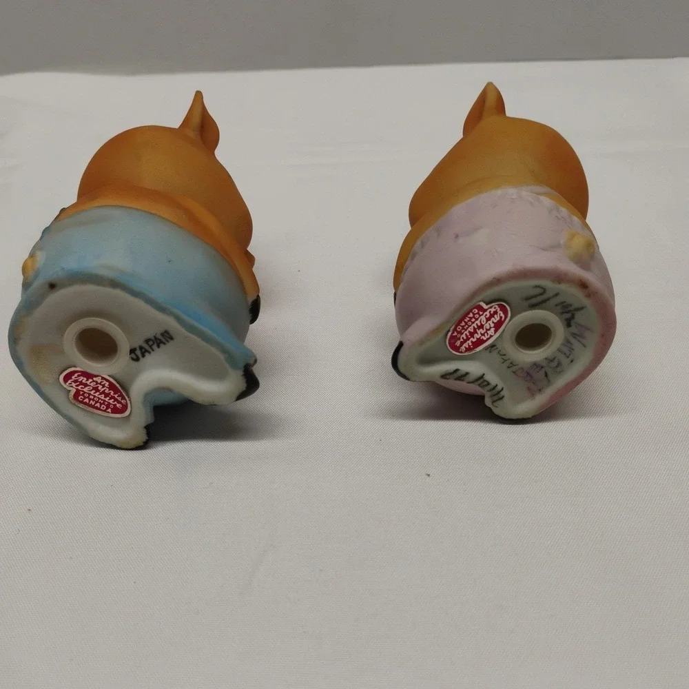 1970's Vintage Anthropomorphic Pigs in Overalls Salt Pepper Shakers 3.5